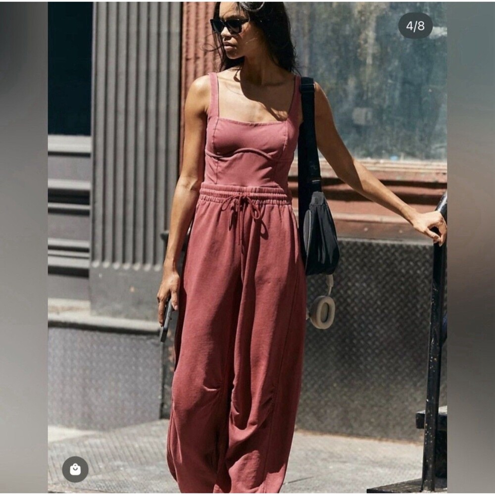 Free People Movement Inbound Crimson Jumpsuit Sz S